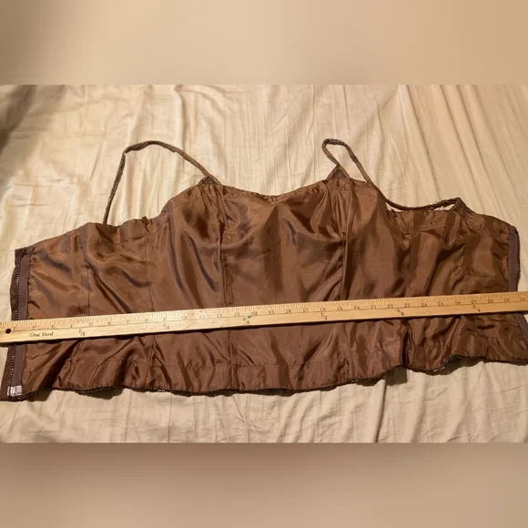 GORGEOUS beaded copper and brown two piece formal dress - Picture 7 of 8